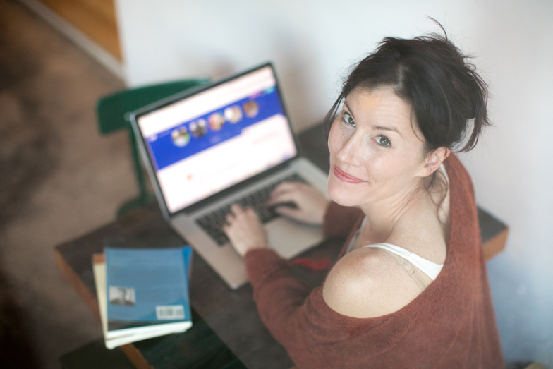 Woman Using a Dating Site